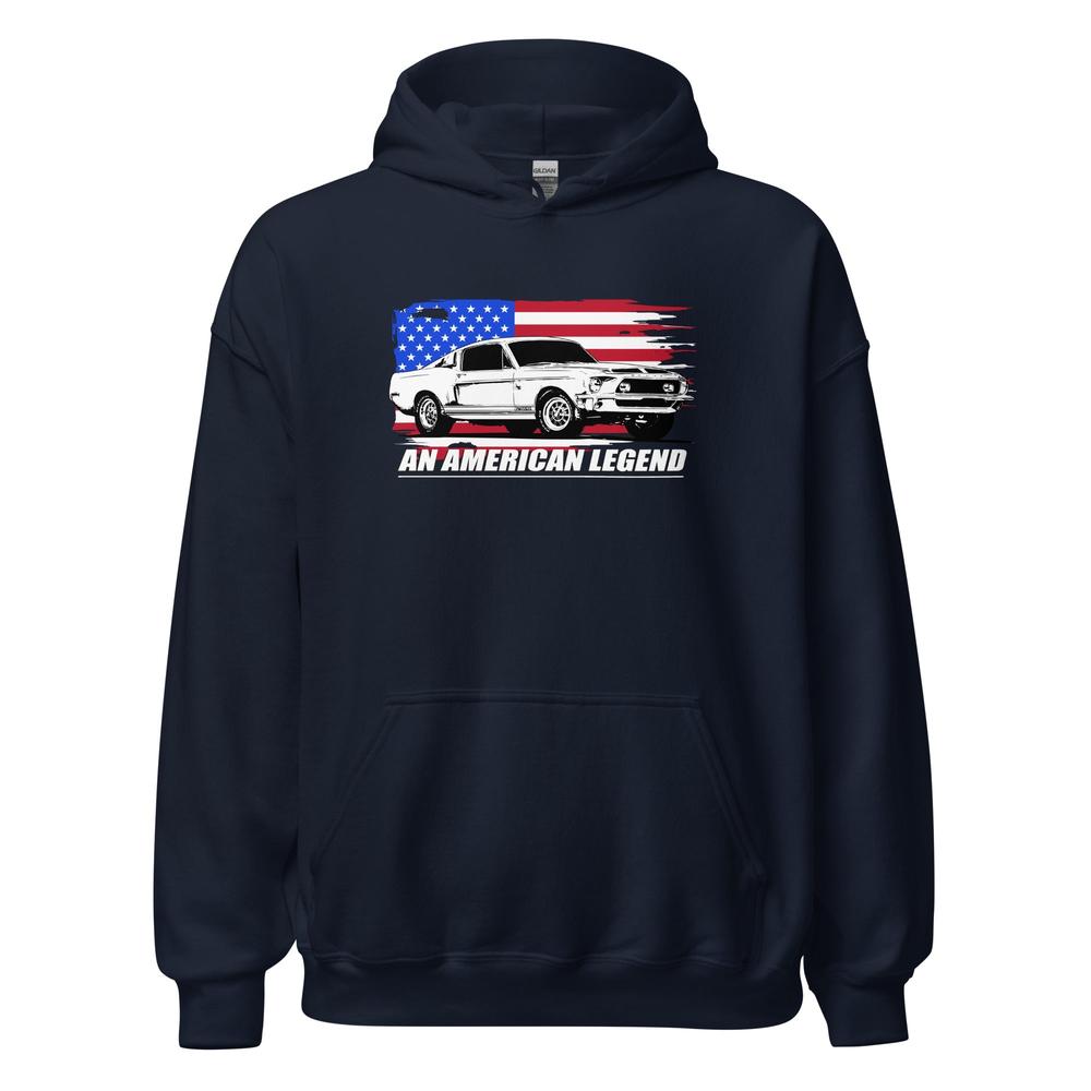 68 Mustang GT500 Hoodie in navy