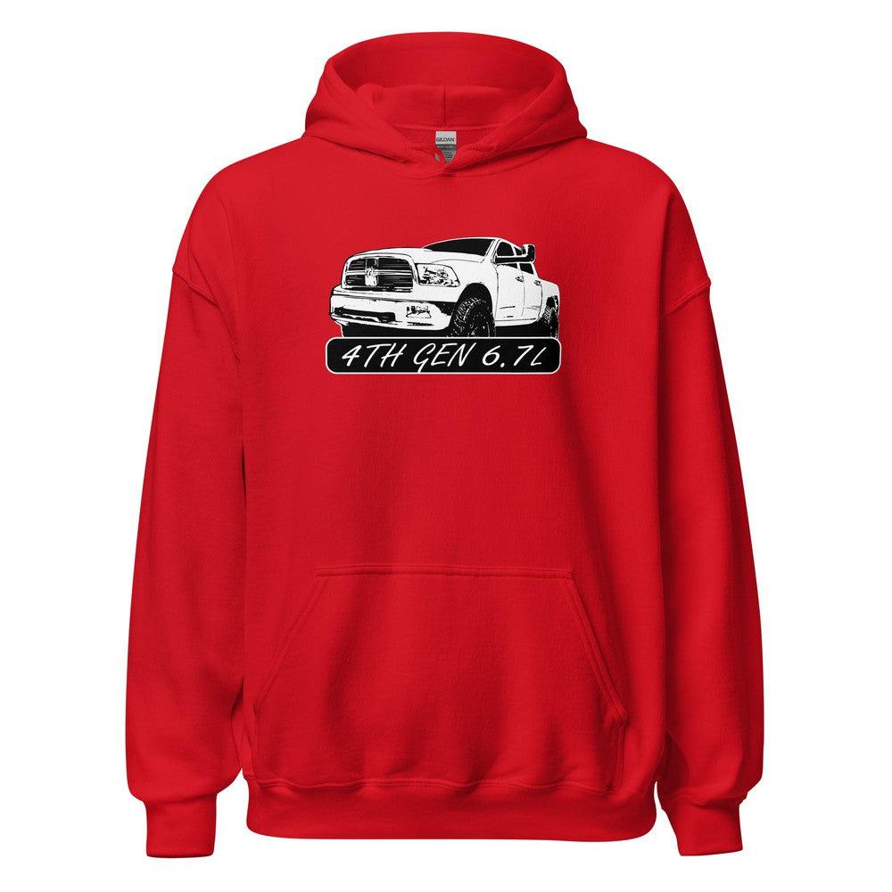 4th Gen 6.7 Truck Hoodie Sweatshirt in red