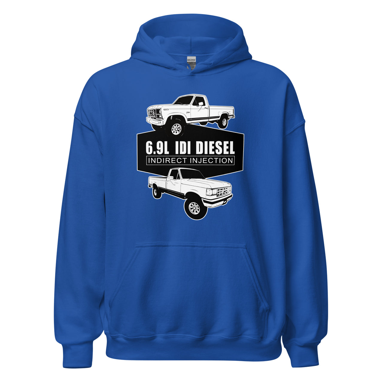6.9 IDI 80s and 90s F250 Diesel Truck Hoodie in royal