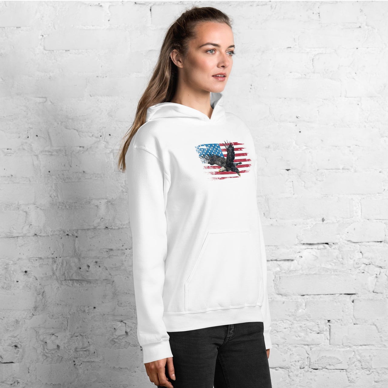 American Flag Bald Eagle Unisex Hoodie