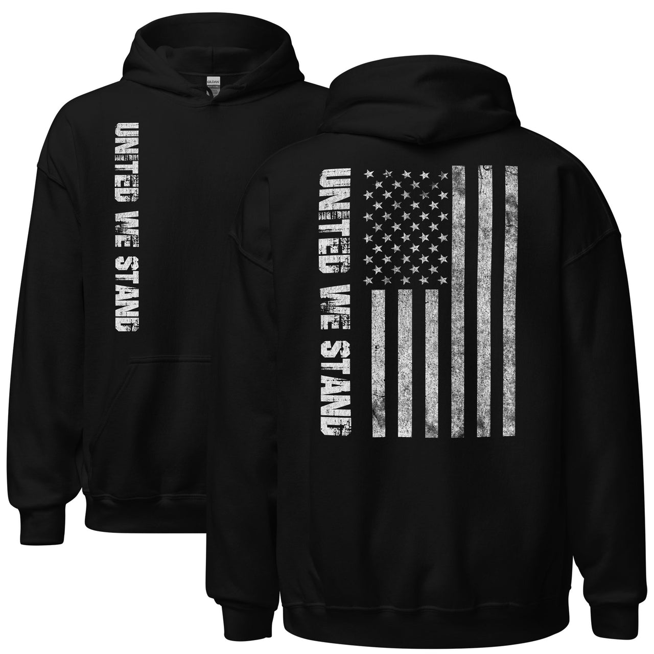 United We Stand American Flag Hoodie From Aggressive Thread