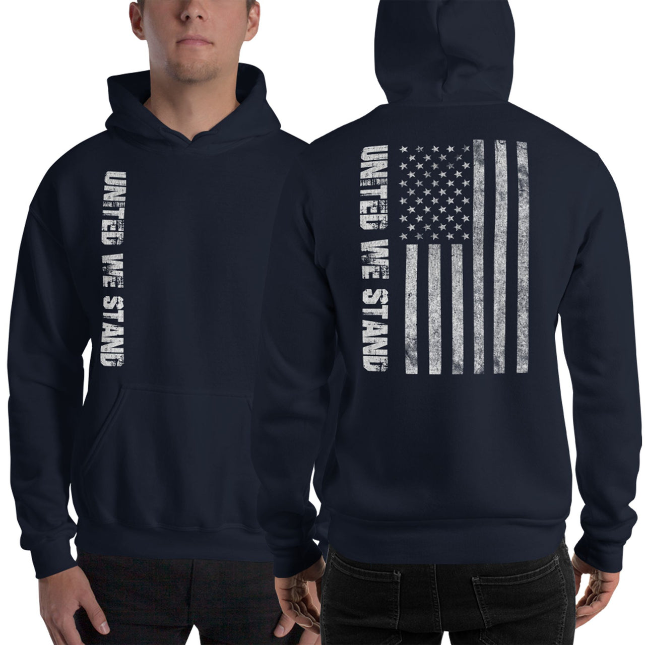 United We Stand American Flag Hoodie From Aggressive Thread