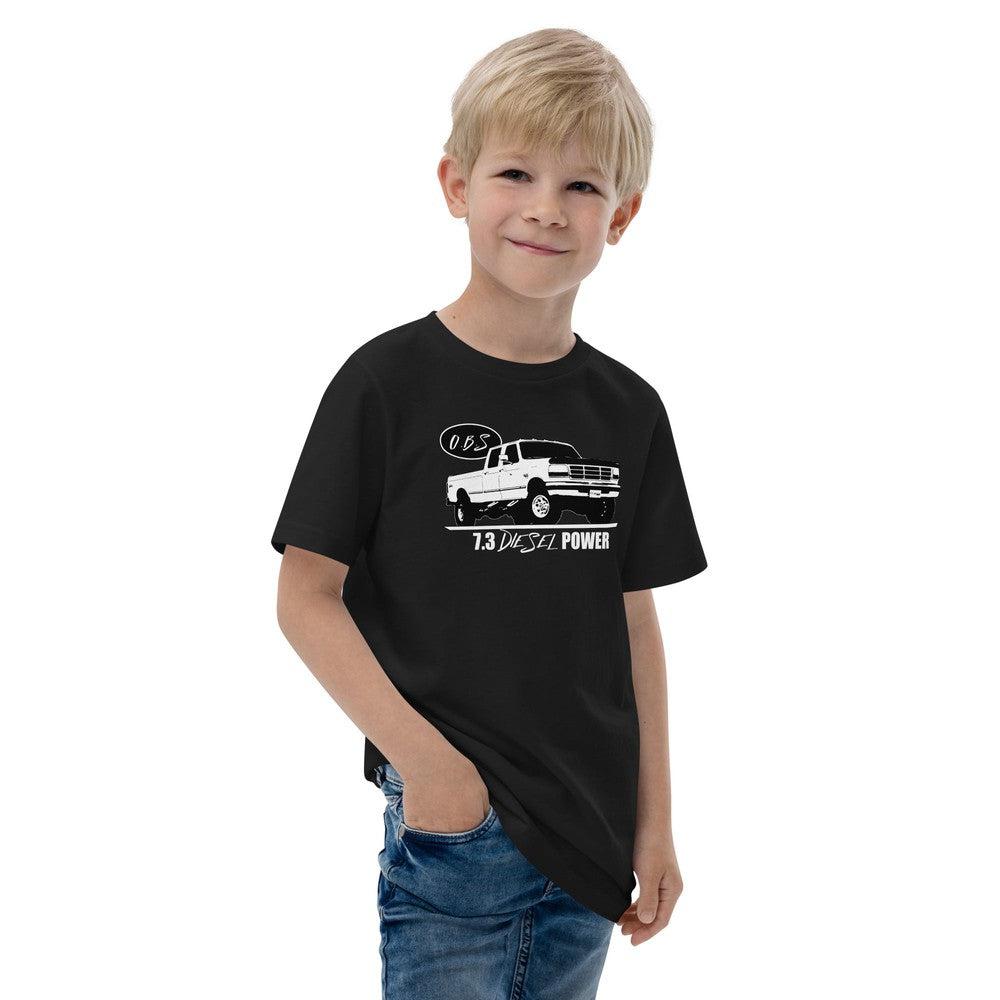 7.3 Powerstroke T-Shirt Based 90's OBS Crew Cab F250 / F350 - Youth Black