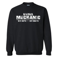Thumbnail for Diesel Mechanic - Big Nuts = Big Bolts Crew Neck Sweatshirt in black