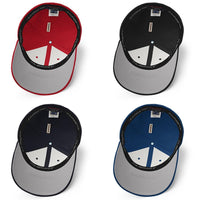 Thumbnail for 12 Valve Diesel Flexfit Hat underside view of red black navy and blue