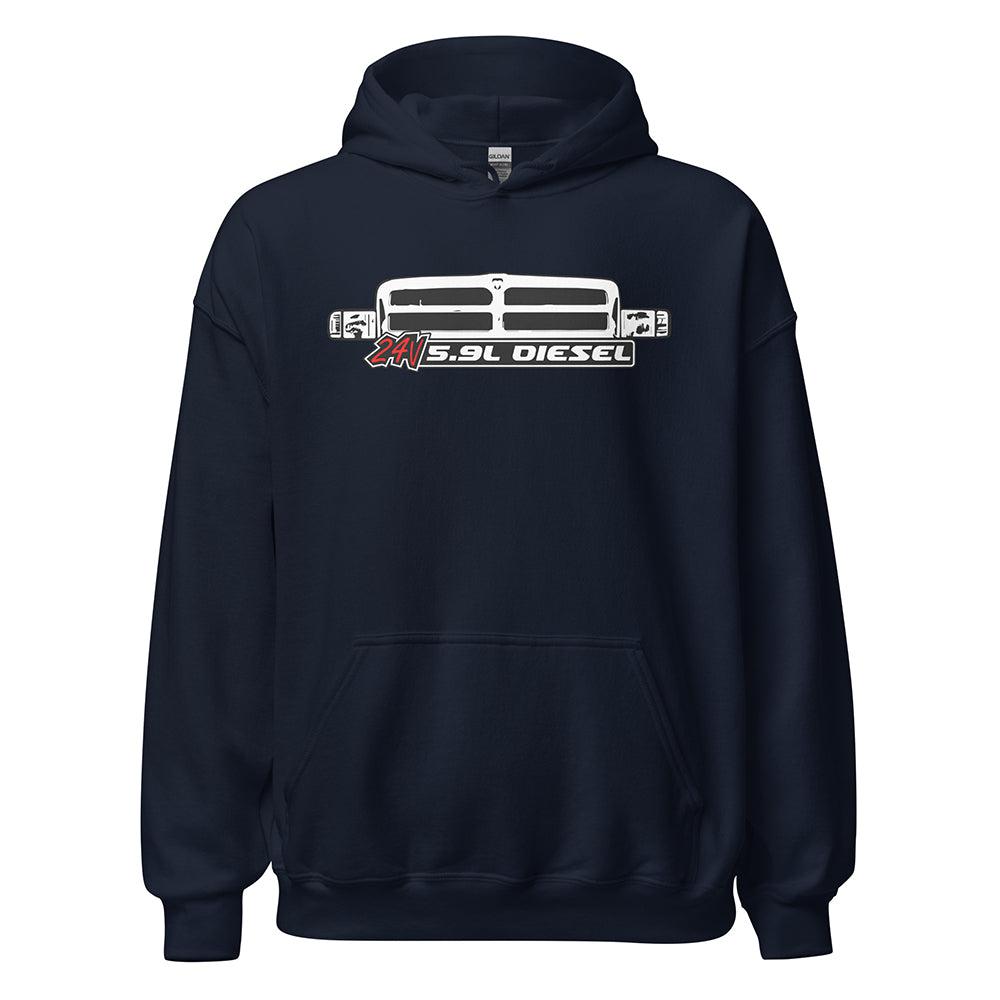 24v 5.9 Diesel 2nd Gen Ram Grille Hoodie in navy