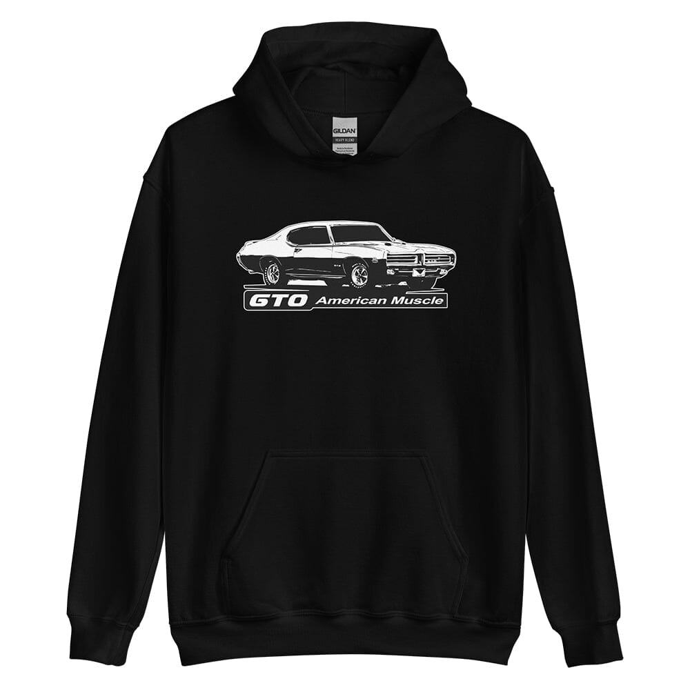 1969 GTO Hoodie From Aggressive Thread Muscle Car Apparel - color black
