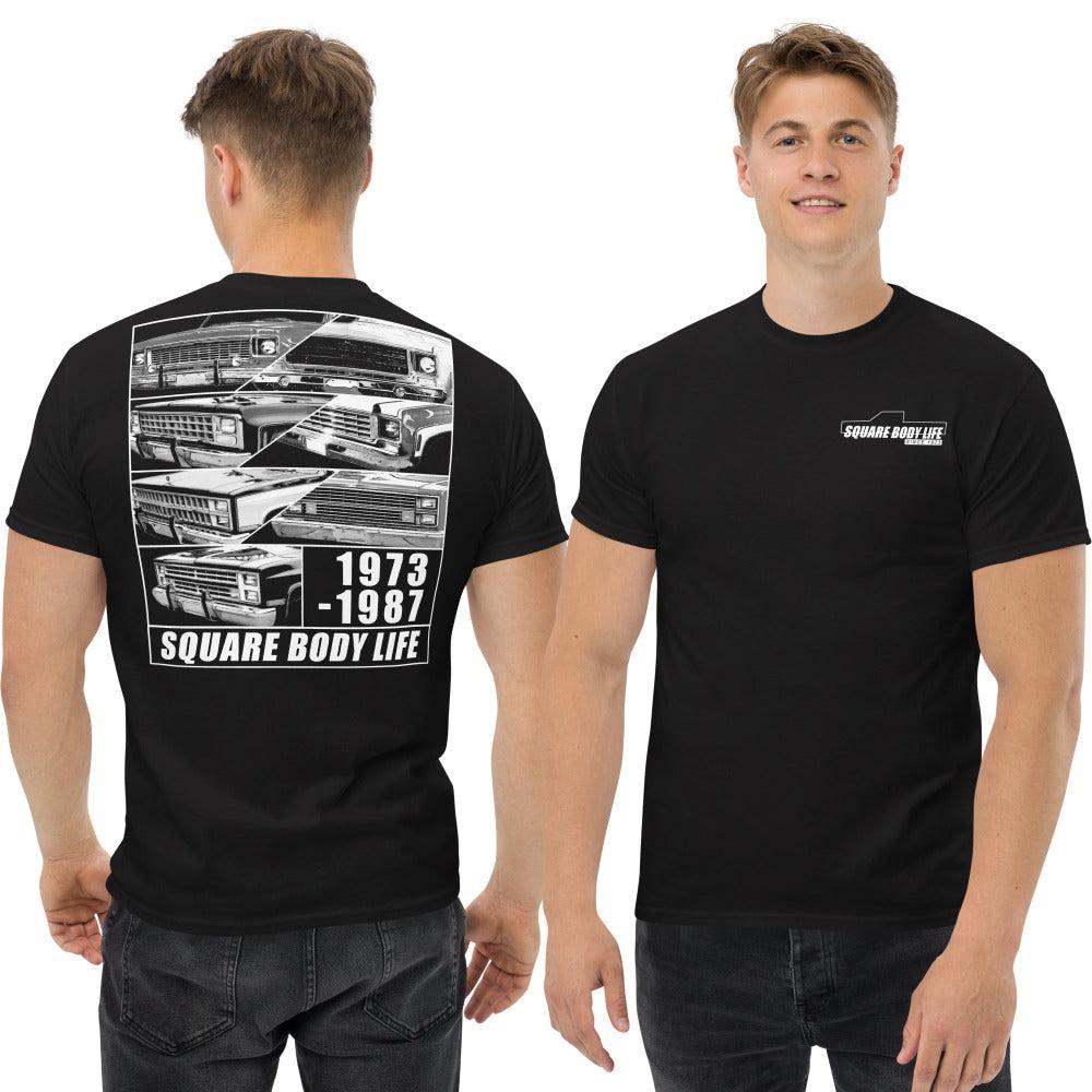Square Body T-Shirt modeled in black