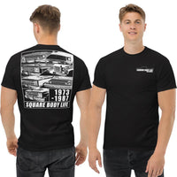 Thumbnail for Square Body T-Shirt modeled in black