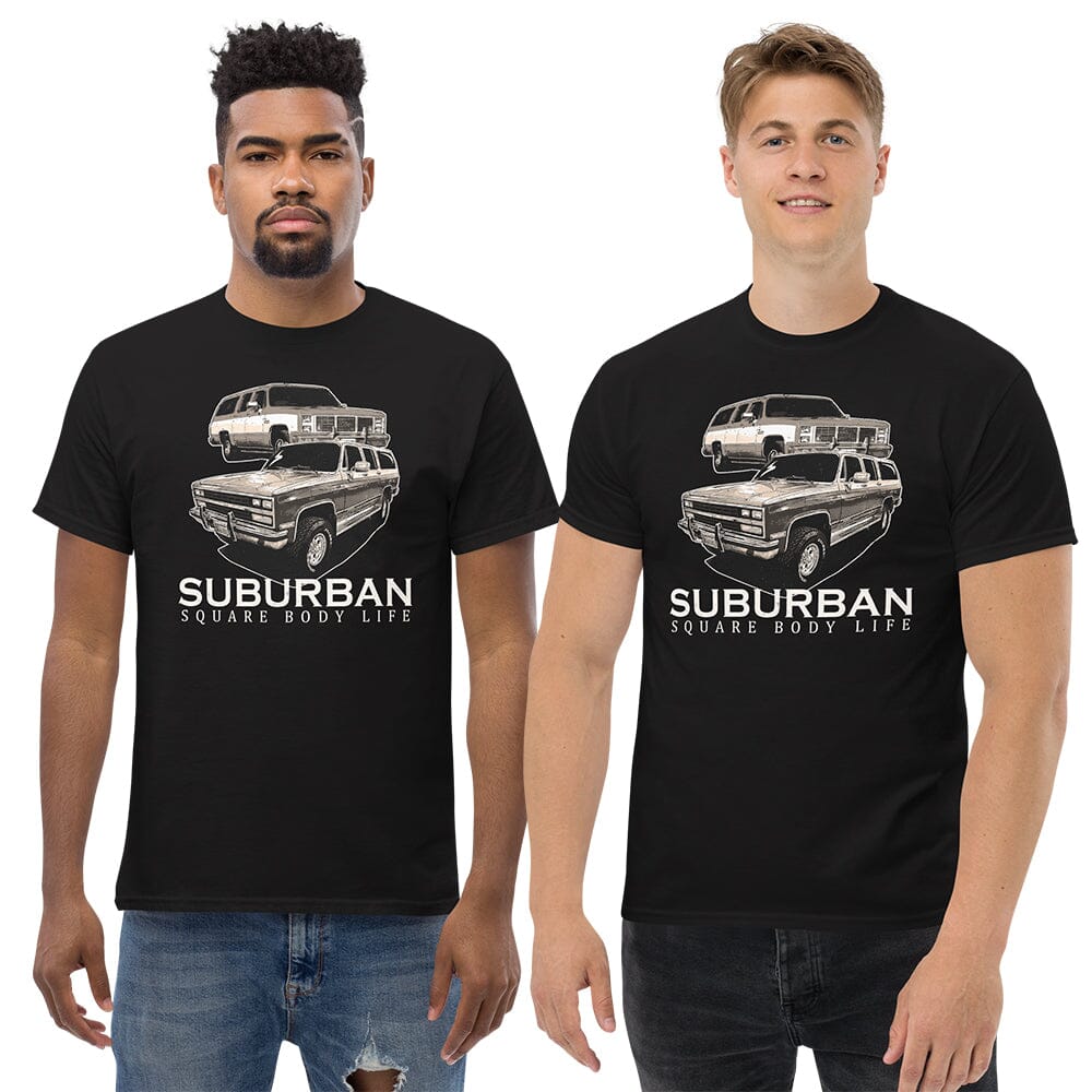 Men wearing Square Body Suburban T-Shirt in Black