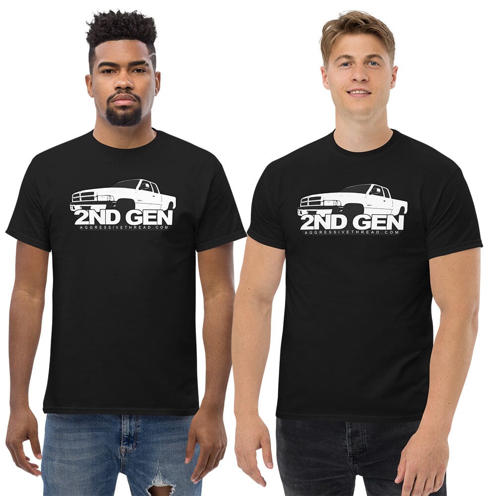 Men Wearing 2nd Gen Ram Cummins T-Shirt From Aggressive Thread - Color Black