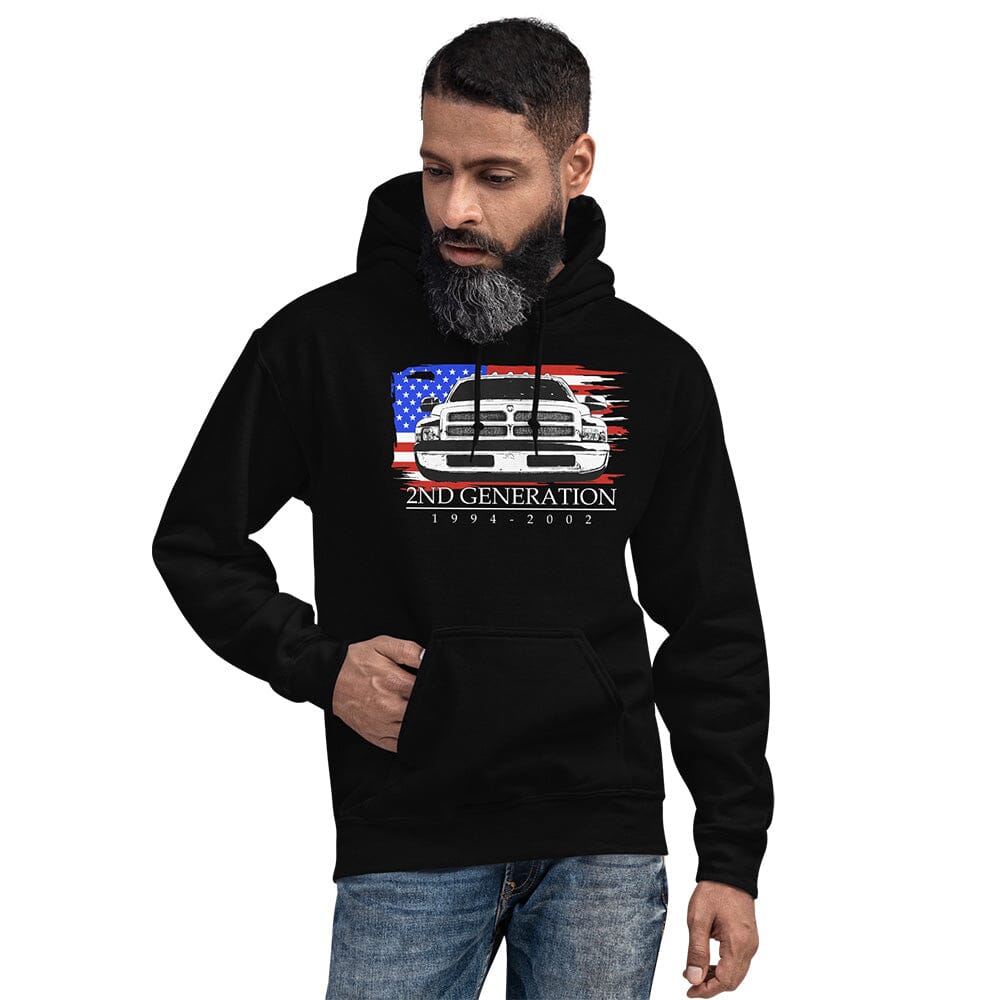 Man wearing a 2nd Gen Cummins Hoodie From Aggressive Thread - Black