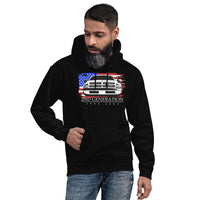 Thumbnail for Man wearing a 2nd Gen Cummins Hoodie From Aggressive Thread - Black