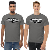 Thumbnail for Men Wearing an LMM Duramax T-Shirt in Charcoal Grey From Aggessive Thread