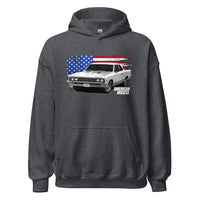 Thumbnail for 1967 Chevelle Hoodie With American Flag From Aggressive Thread. Color Grey