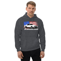 Thumbnail for man posing in 1969 Chevrolet Camaro Hoodie From Aggressive Thread Muscle Car Apparel - color grey