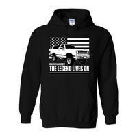 Thumbnail for Ramcharger Hoodie Sweatshirt Based on 80s and 90's SUV-In-Black-From Aggressive Thread