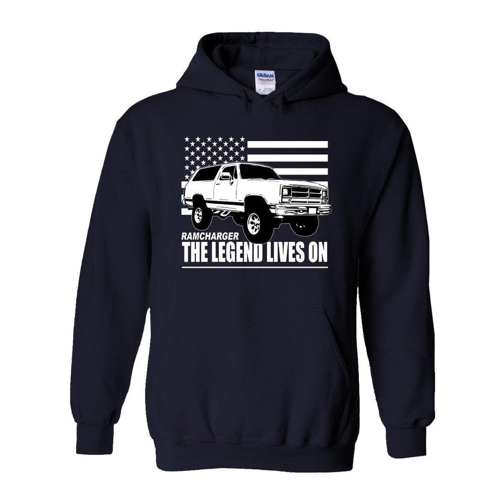 Ramcharger Hoodie Sweatshirt Based on 80s and 90's SUV-In-Black-From Aggressive Thread