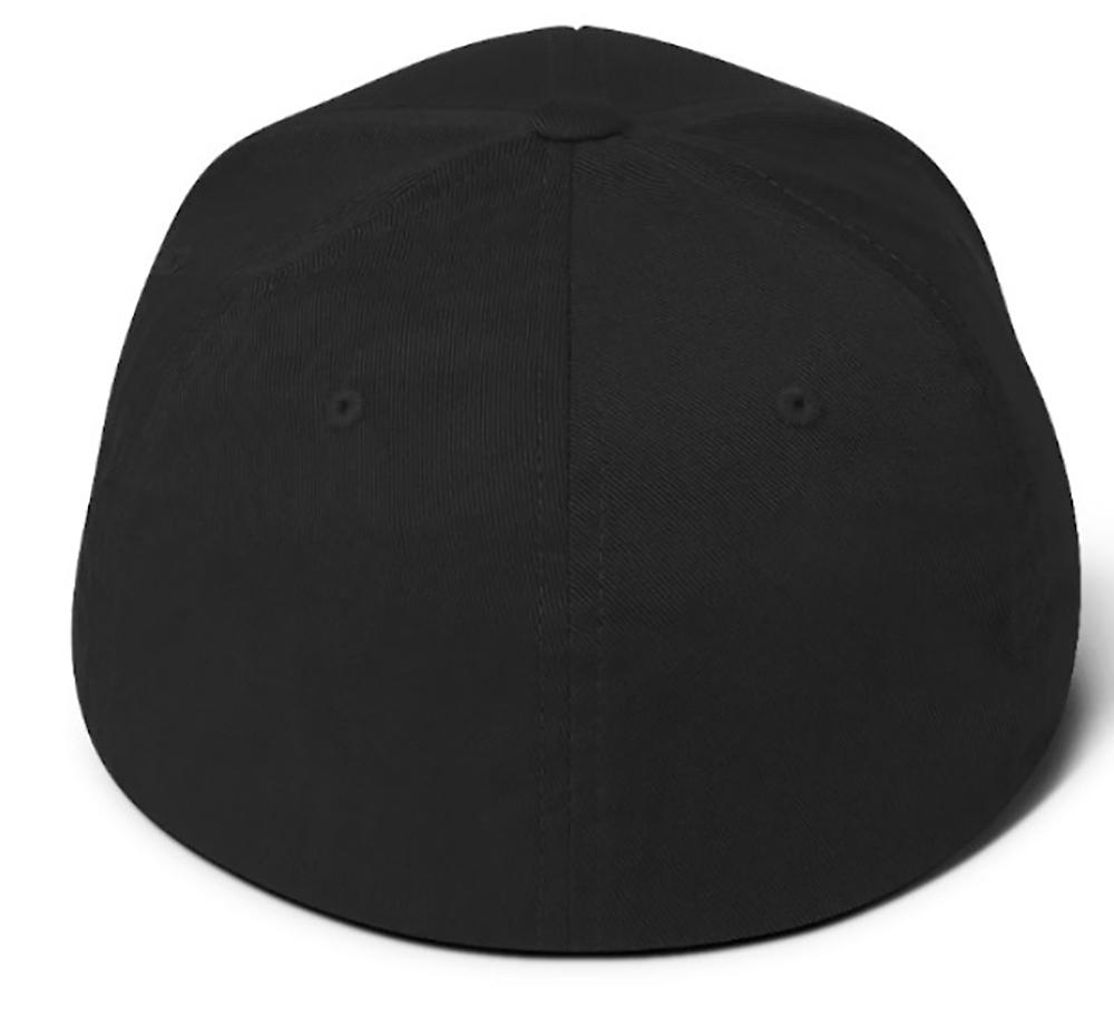 Square Body Flexfit Hat in black back view