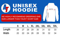 Thumbnail for First Gen Hoodie Sweatshirt With American Flag size chart