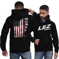Thumbnail for LBZ Duramax Hoodie Sweatshirt With American Flag On Back-In-Black-From Aggressive Thread