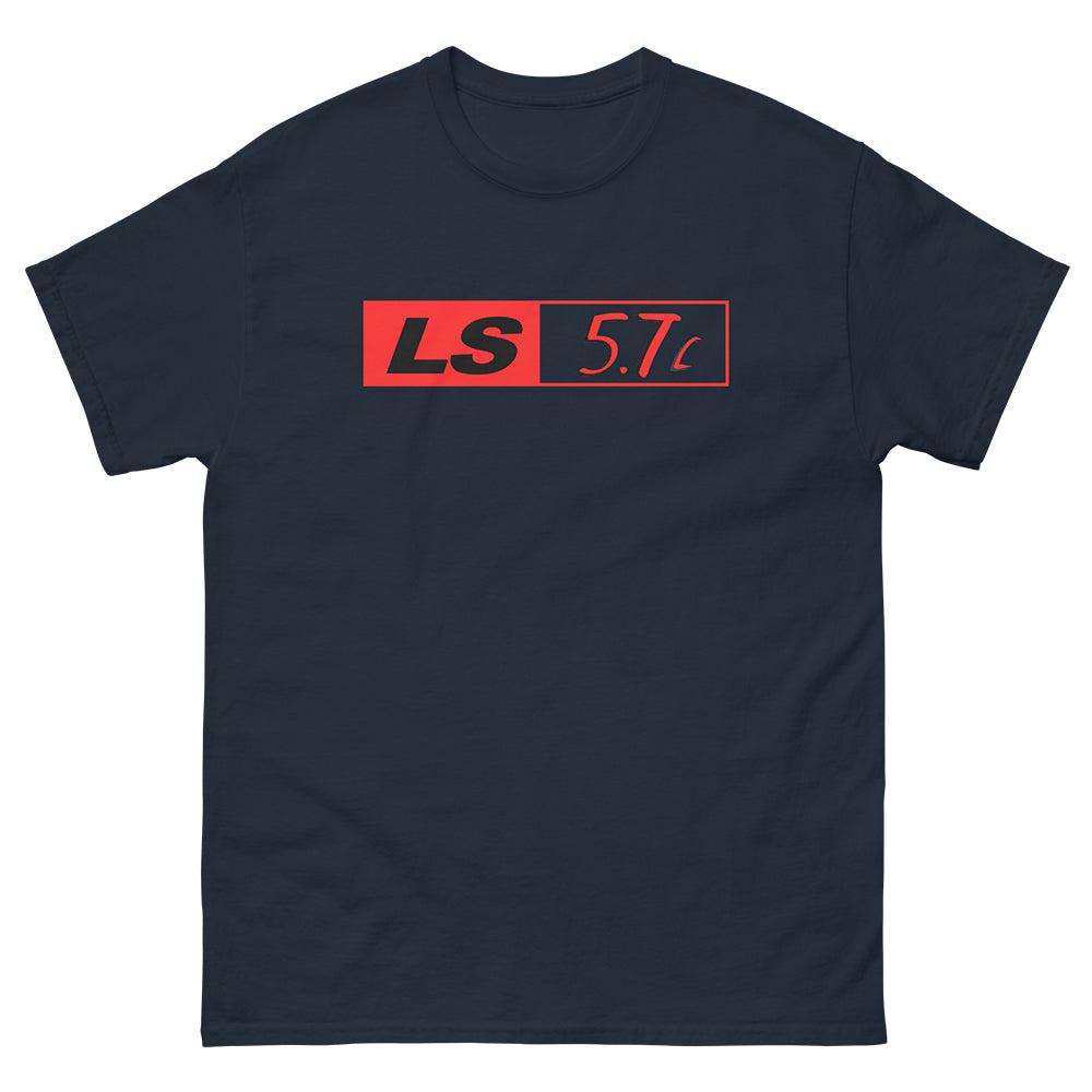 Navy LS1 5.7 Motor T-Shirt From Aggressive Thread Muscle Car Apparel