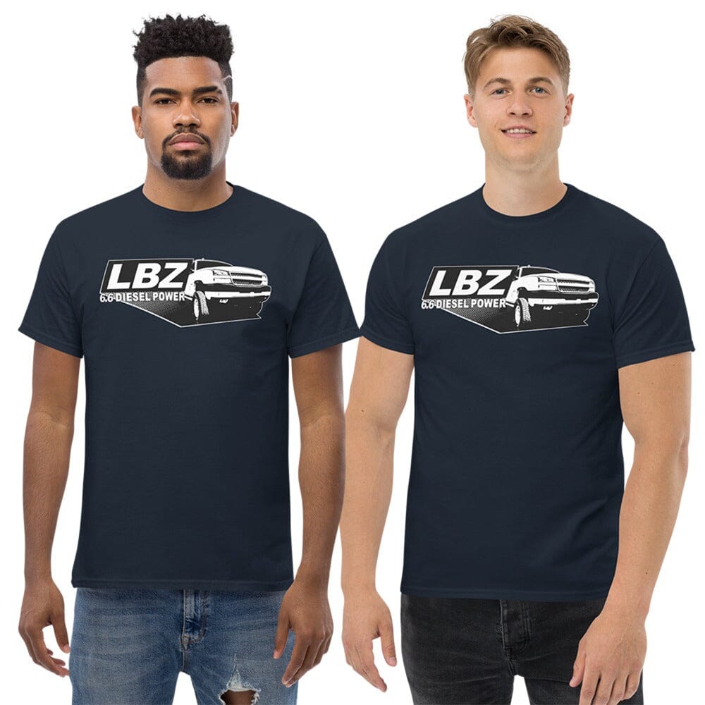 Men Wearing a LBZ Duramax T-Shirt From Aggressive Thread - Color Navy