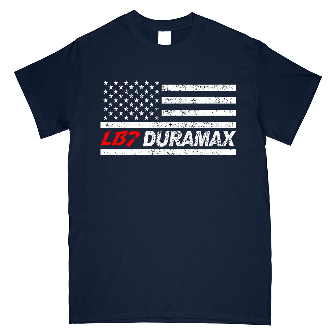 LB7 American Flag Duramax T-Shirt-In-Navy-From Aggressive Thread