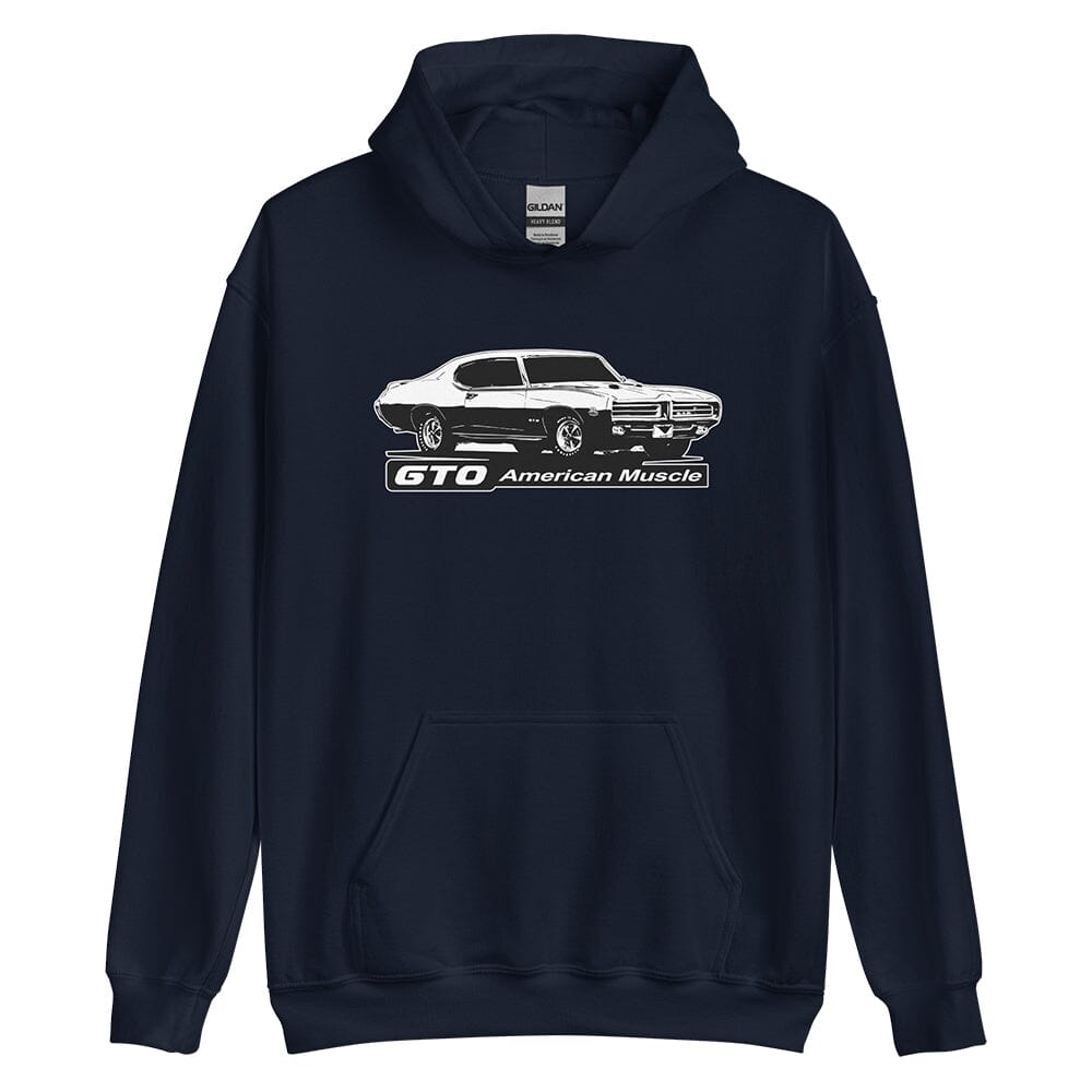 1969 GTO Hoodie From Aggressive Thread Muscle Car Apparel - color navy