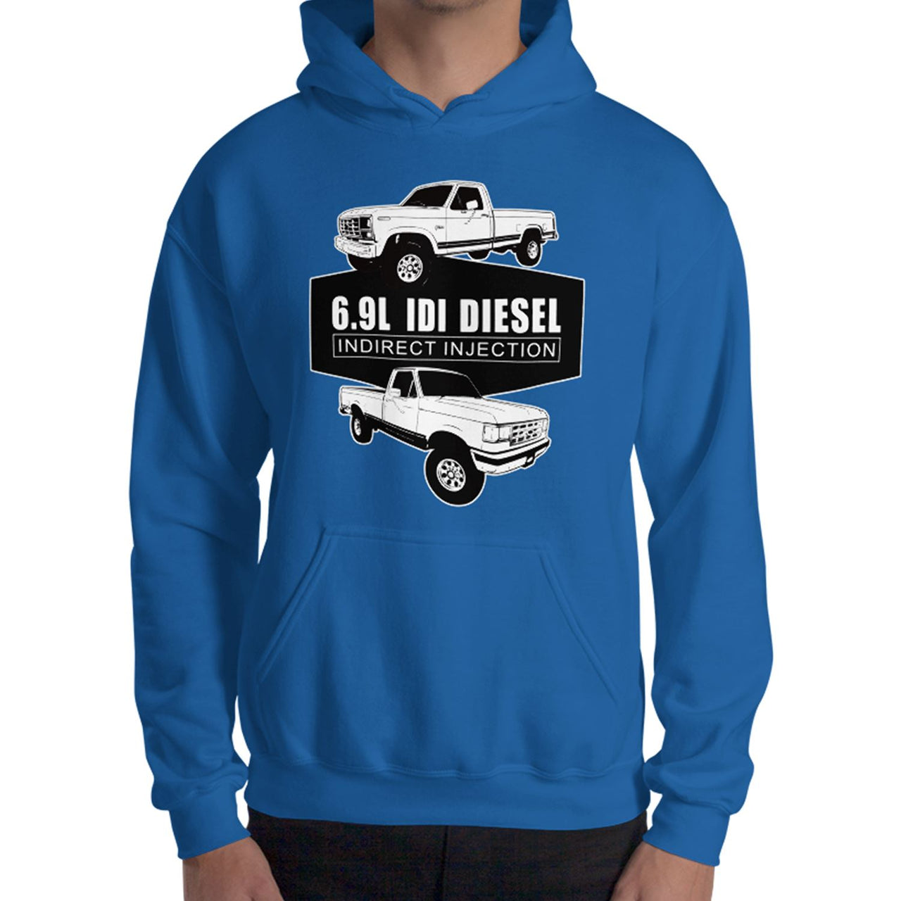 6.9 IDI 80s and 90s F250 Diesel Truck Hoodie in royal