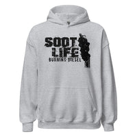 Thumbnail for Soot Life Diesel Truck Hoodie From Aggressive Thread - Grey