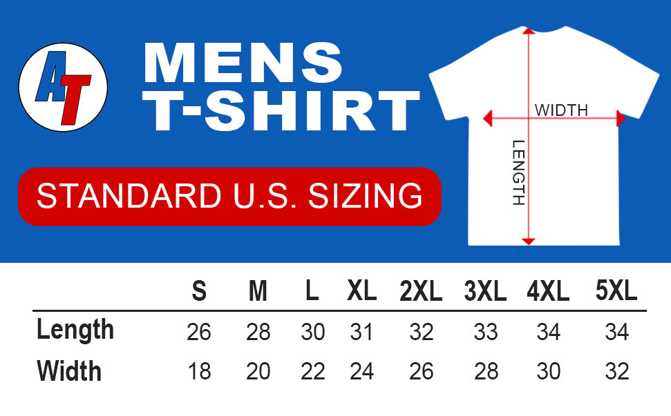 man modeling a 5TH Gen Camaro T-Shirt size chart