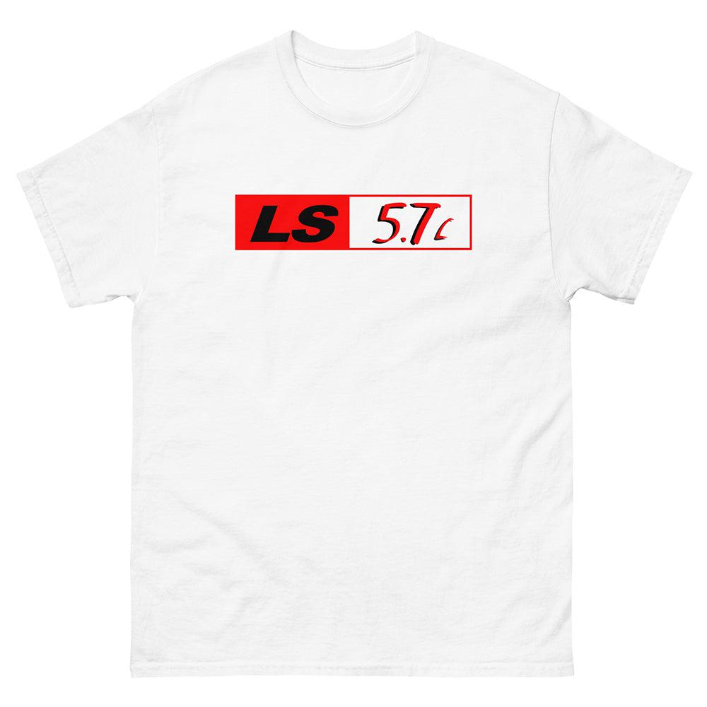 White LS1 5.7 Motor T-Shirt From Aggressive Thread Muscle Car Apparel