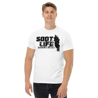 Thumbnail for Man Posing In Soot Life Diesel Truck t-shirt From Aggressive Thread - White