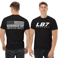 Thumbnail for LB7 Duramax T-Shirt - American Muscle Flag-In-Black-From Aggressive Thread