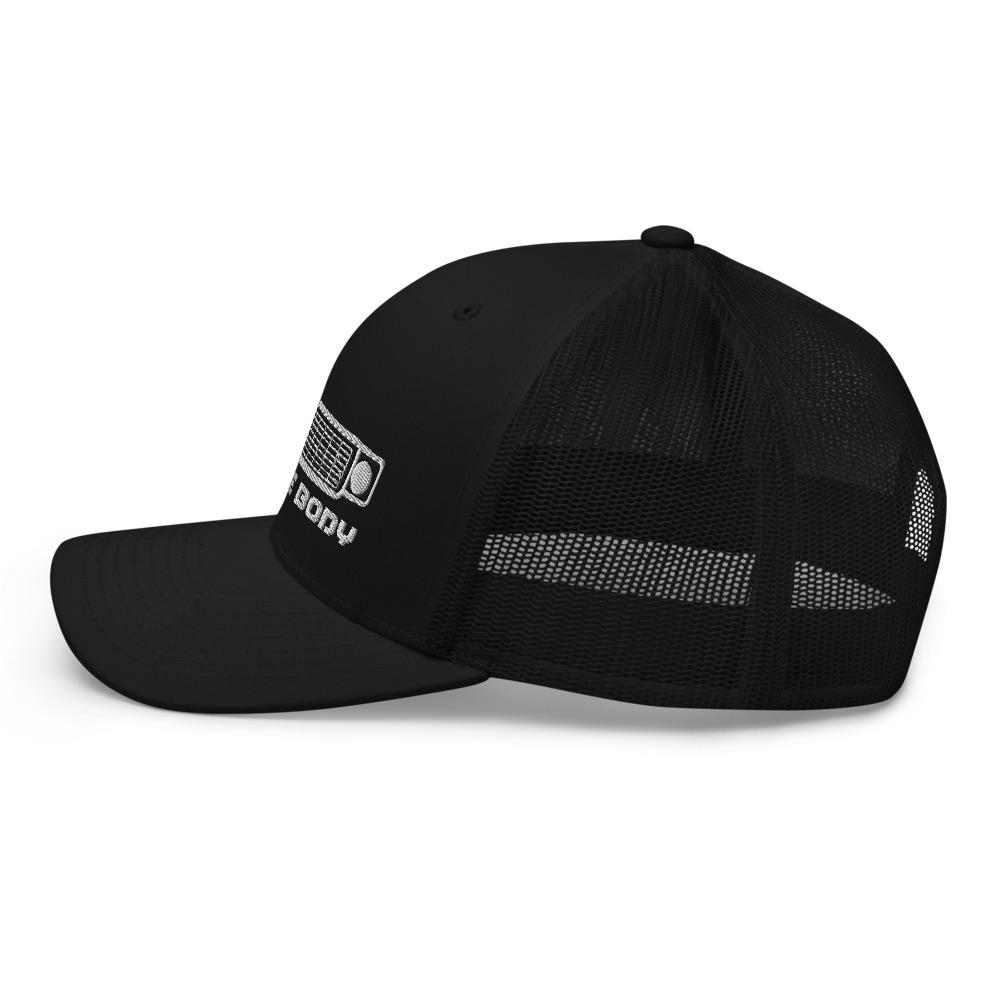 Squarebody Square Body Round Eye Hat Trucker Cap in black left