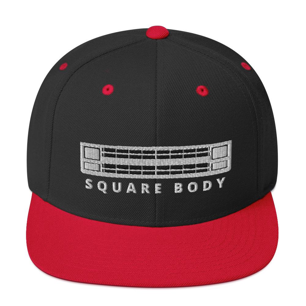 Squarebody Square Body Snapback Hat-In-Black/ Red-From Aggressive Thread