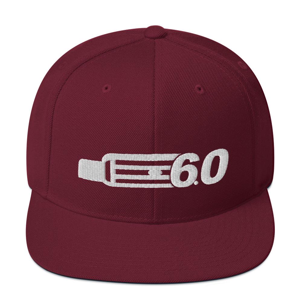 6.0 Power Stroke Snapback Hat-In-Maroon-From Aggressive Thread