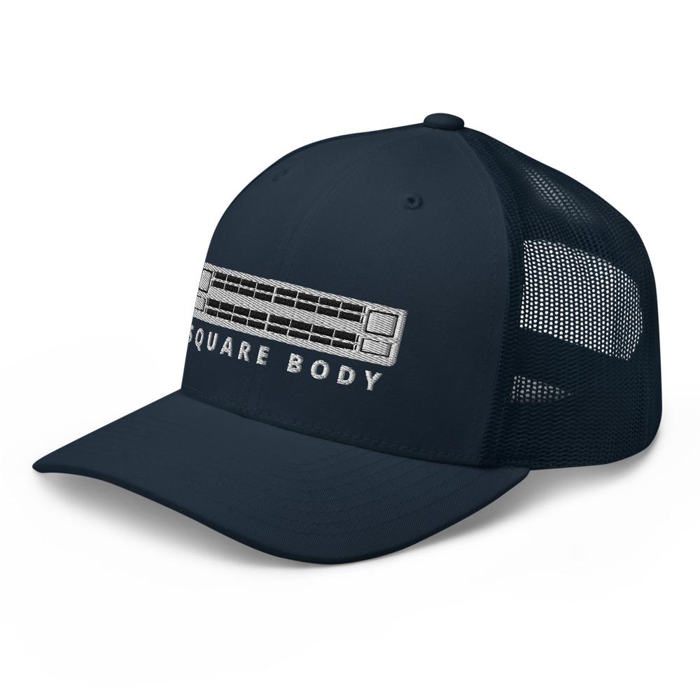 Square Body Hat Trucker Cap in navy left 3/4