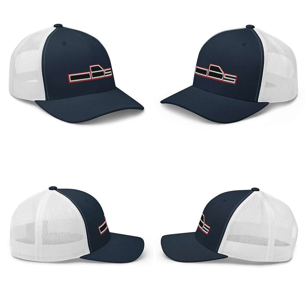 OBS Chevy OBS Ford Hat in navy and white multiple angles