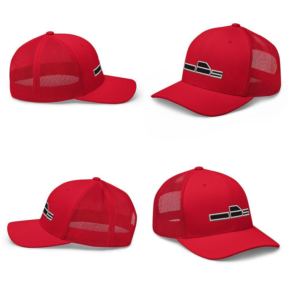 OBS Chevy OBS Ford Hat in red multiple angles