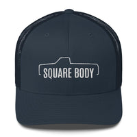 Thumbnail for Square body c10 k10 trucker hat from aggressive thread in navy