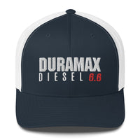 Thumbnail for Duramax 6.6 Trucker Hat From Aggressive Thread in Navy and White