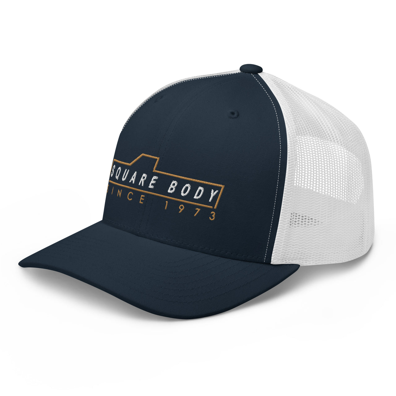 Square Body Trucker Hat Cap Square Body Since 1973-In-Black-From Aggressive Thread