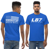 Thumbnail for LB7 Duramax T-Shirt - American Muscle Flag-In-Black-From Aggressive Thread