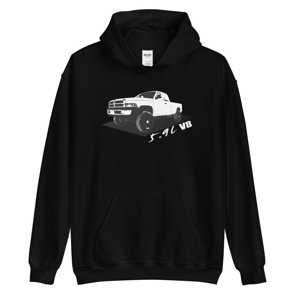 second gen gasser dodge ram truck hoodie from aggressive thread