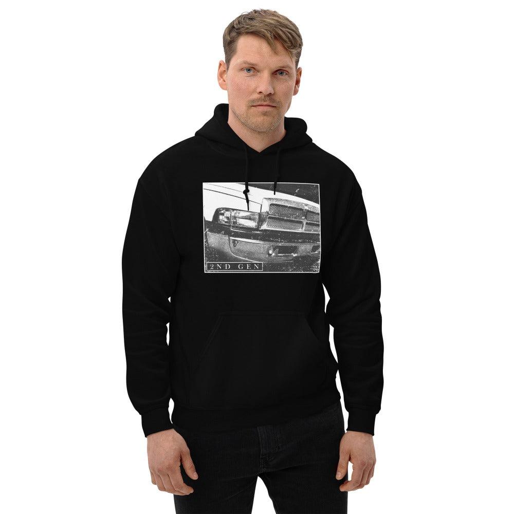Man Modeling 2nd Gen Dodge Ram Photograph - Hoodie in Black