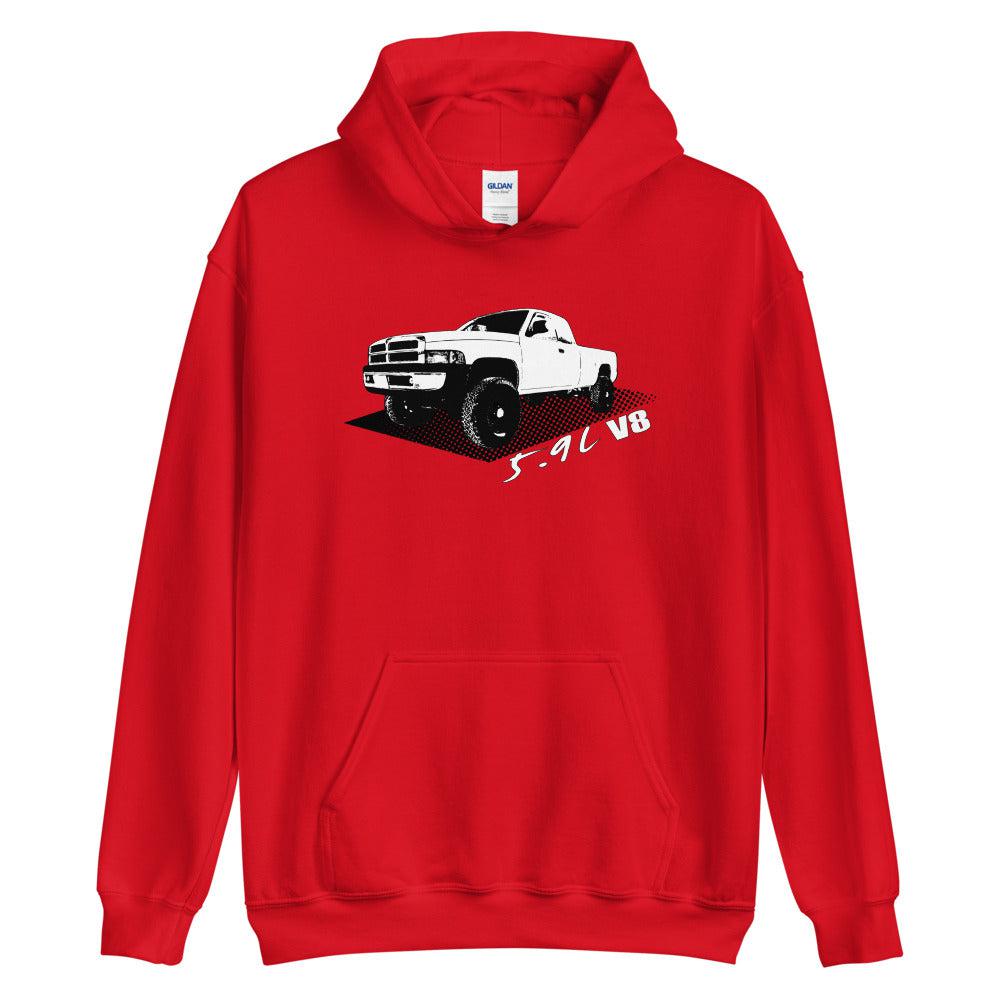 second gen gasser dodge ram truck hoodie from aggressive thread