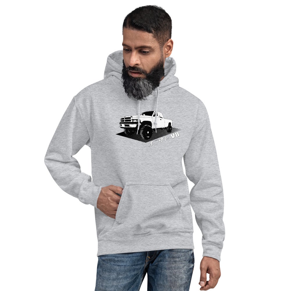 second gen gasser dodge ram truck hoodie from aggressive thread