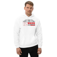 Thumbnail for man modeling 12v cummins Second gen dodge ram hoodie in white